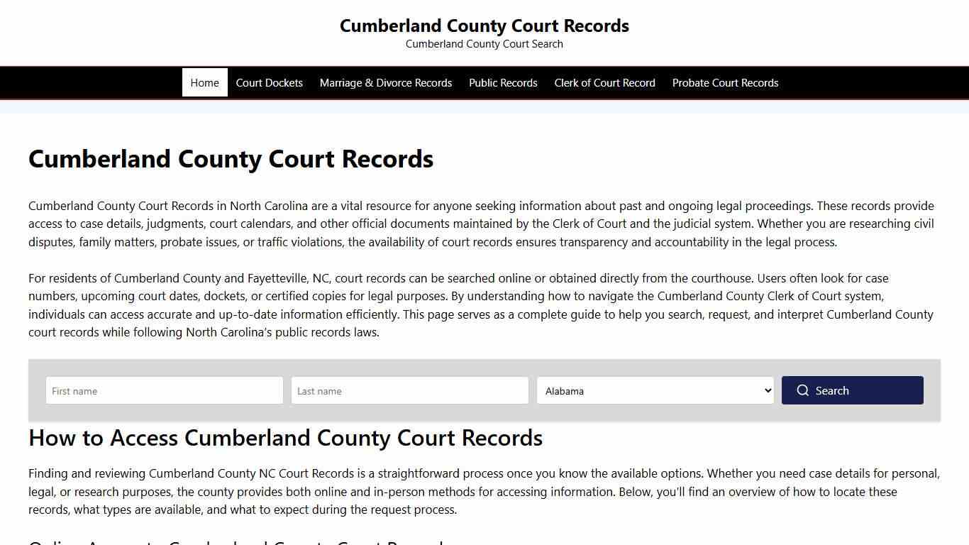 Cumberland County Court Records